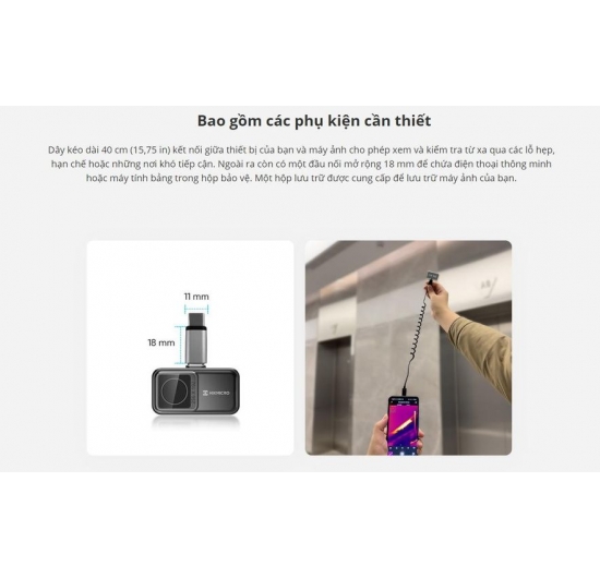 Hikmicro camera Mini2 tích hợp với điện thoại