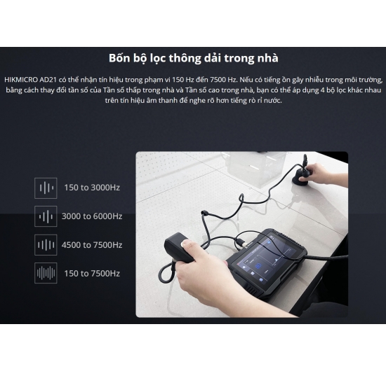 Hikmicro AD21 máy phát hiện rò rỉ đường nước ngầm bằng siêu âm